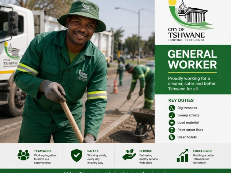 General Worker (X3 Posts) – City of Tshwane Metropolitan
